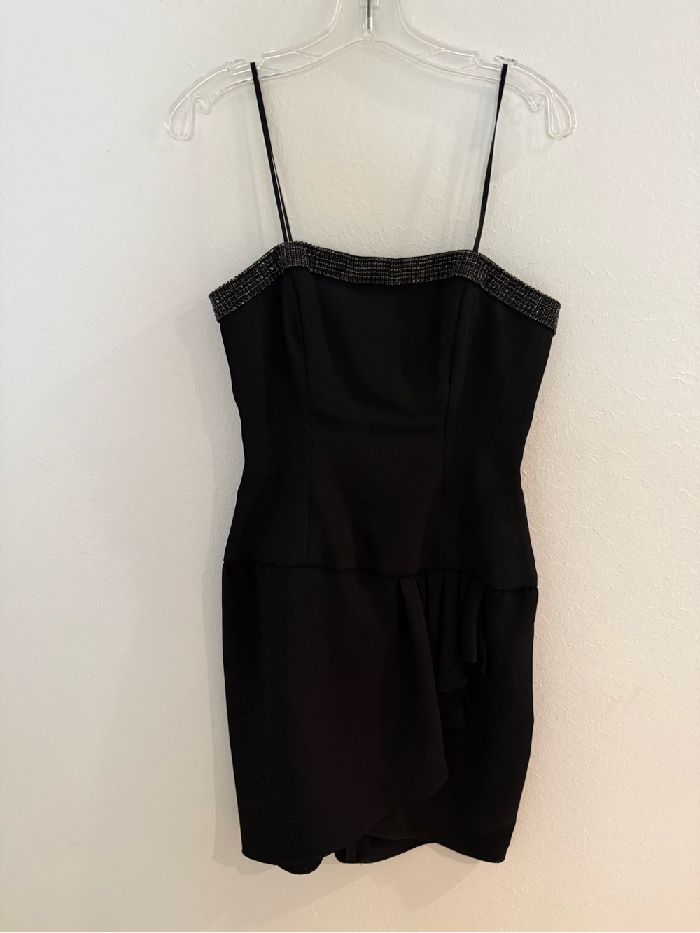 Vintage 80s Julie Duroché Neiman Marcus Black Rhinestone Cocktail Dress Size 8